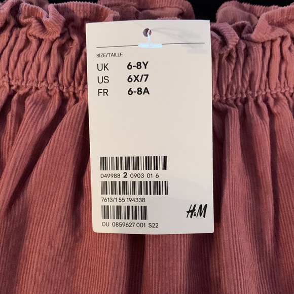 H & M dusty pink corduroy skirt 6X-7 NWT - Picture 4 of 9